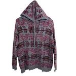 American Eagle  hooded  Sweater Aztec Print Pullover Knit Sweater Sz Large Photo 3