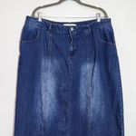 Cato Blue Denim Midi Skirt Size 18 W Classic Long Jean Skirt Photo 2
