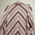 Pearl by Lela Rose S Linen Stripe Button Down High Low Collared Shirt Top Blush Pink Photo 7