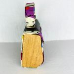 Handmade  Top Handle Wood Fabric Handbag Purse Scandinavian Abstract Artsy OOAK Photo 3