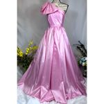 Mac Duggal  One Shoulder Large Bow Pleated Gown Ice Pink 2 Photo 1