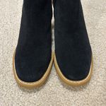 Franco Sarto NWOT Ulayna Suede Faux Shearling Wedge Booties Women’s 7.5 Black Photo 2