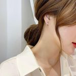 13mm CZ Love Heart Silver Hoop Earrings for Women Photo 4