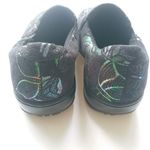 Spring Step  6.5 Butterfly Rainbow Metallic Nursing Clogs Shoes in Black Photo 4