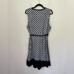 Lane Bryant Faux Wrap Sleeveless Dress Black White Belted Fit & Flare ~ Size 22 Photo 1