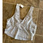 Aerie Lace Waffle Longline Bralette Medium Heather Gray Size Medium Photo 8