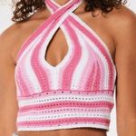 Hollister Pink crochet Halter Top Photo 0