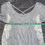 belle du jour  XS womens gray long sleeve knit top lace side cross cross back Photo 3