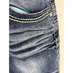 Truce Jeans Denim Bermuda Shorts Size 9 Embroidered Flap Pockets Distressed Blue Photo 3