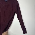 American Eagle  Women’s Maroon Knit Sweater Size Small Long Sleeve Pullover Photo 3