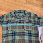 Free People  We The Free Izzy Cargo Jacket plaid oversized Shacket Shirt Green M Photo 10