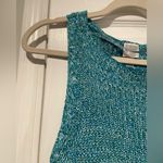 cupio NWT  Size M Scoop Neck Sleeveless Cotton Teal Heather Knit Vest Top Cotton Photo 3