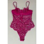 Victoria's Secret Magenta Pink Floral Lace Teddy Onesie Bodysuit Bra Bralette Lingerie Size S 🩷 Photo 6