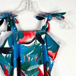 Tropical Swimsuit Size Large Womens One Piece Tie Straps Red Blue Green NWOT 558 Photo 5
