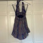 Aerie  Blue plaid Spring Flint cross front mini dress small Photo 7