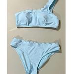 Baby Blue Scalloped Bikini Top and Bottoms Swimwear Bathing Suit Set Size M 🩵 Size M Photo 2