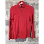 Spa By Chico's Sweatshirt Woman's Small Red Beaded Stripes Full Zip Athletic Photo 1