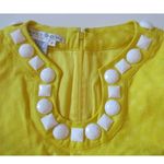 Maggy London NWT Banana Yellow Mod Jacquard Bead Embellished Neck Shift Dress 2 Photo 2