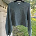 Bohme Women's Light Green Ribbed Knit Cropped Sweater Size M Photo 0