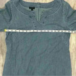 Talbots  Women’s Blue Jean Cotton Denim 3/4 Sleeve Scallop Shift Dress Size 6 Photo 5