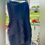 Club Monaco  Black Strapless Tiered Ruffle Cocktail Dress - Size 0 Photo 4