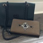 Coach  Accordion Leather Wallet With Western Rivets And Snakeskin Patchwork Photo 15