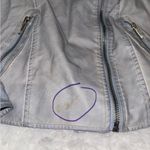 Chico's Chico’s light blue silver zipper faux leather motorcycle jacket coat womans M Photo 10