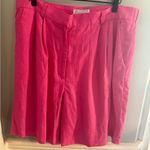 Saks 5th Avenue Saks Fifth Avenue Linen Pink Button Down Short Sleeve Blouse with Shorts Photo 4