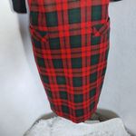 Sag Harbor Red Plaid Tartan Jumper Wool Dress Photo 3