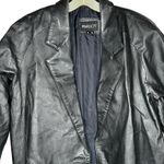 Vintage Margo's Black‎ Leather Trench Coat Black Size M Photo 1