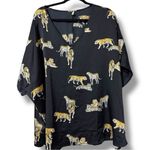 JODIFL  Black Leopard Dolman Half Sleeve Top Oversized 1X Cheetah Animal Boho Photo 0