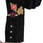 Zoompy Paris Size S Embroidered Jeweled Pearl Snap Shirt Top Western Festival Black Photo 2