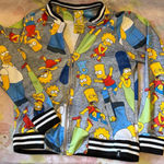 The Simpsons he all over print i<347 designer varsity style zip jacket (RARE) S NEW Photo 0
