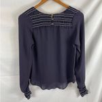 Dolce Vita Smocked Detail Long Sleeve Blue Blouse XS Photo 3