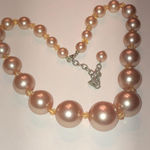 Chunky Pale Pink Boho Beaded Retro Necklace Gold Photo 6