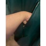 Women's Pelle Green Leather Fur Trim Hooded Jacket Size S Photo 3