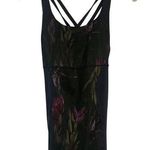 Lululemon Black Floral Print Strappy Tank Top With Built Photo 0
