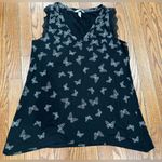 Soma  Black Butterfly Pattern Tank Top Photo 0