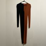 STAUD  Two-Tone Black and Brown Button-Up Dress Photo 1