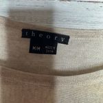 Theory Beige Draped Front Long Sleeve Knit Top Lightweight M Photo 1
