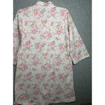 Miss Elaine Medium House Coat Robe Floral Womens Quilted Zip Pink White Womens Photo 15