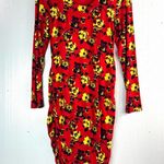 A pea in the pod  M Red Ruched Sides Dress with Yellow Flowers - Maternity Photo 9