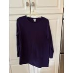 Chico's  Purple Ribbed Knit Asymmetrical Tunic Top Size 0 S Photo 4