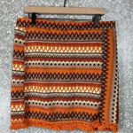 SheIn Curve Women's Orange Boho Embroidered Tribal Skirt - Size 2XL - Fringe Hem Photo 0