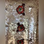 TWINSET Simona Barbieri Gold Sequin & Rosette Blue Tank Size M Photo 1