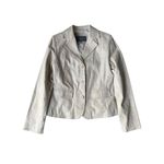 Apt. 9  Beige Metallic Suede Genuine Leather Blazer Photo 2