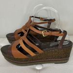 Tahari  Jane Brown Leather Espadrille Platform Sandal Size 9.5 Photo 5