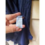 Naif navy blue boho ruffled pullover short sleeve bohemian flowy babydoll dress Photo 5