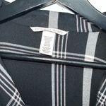 Victoria's Secret Womens Button Up Pajama Top SZ XL Black Plaid Boxy Long Sleeve Photo 2
