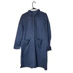 COS Oversized Minimalist Lagenlook 100% Lyocell Navy Boxy Dress Sz XS Photo 1